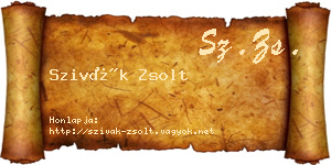 Szivák Zsolt névjegykártya